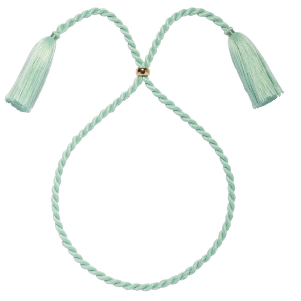 Loren Hope Aqua Silk Cord Tassel Necklace